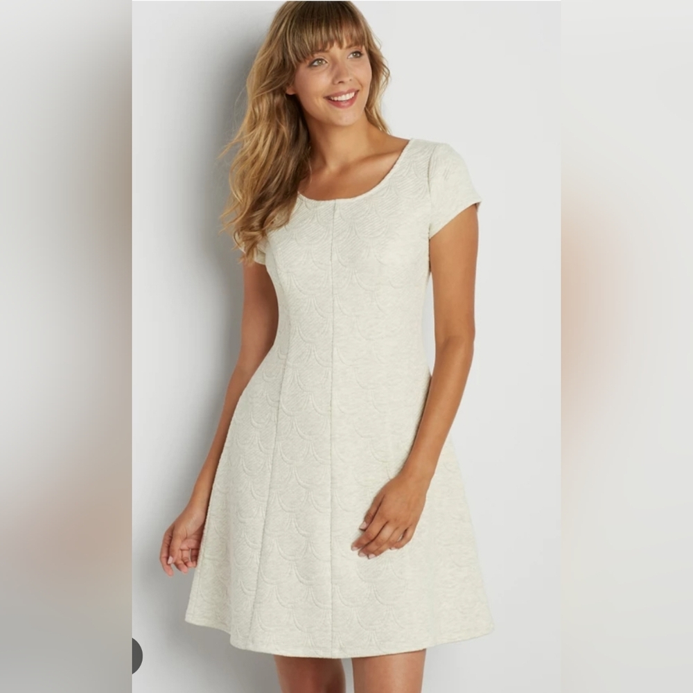 Maurices Scallop Quilted Textured Fit & Flare Short Dress